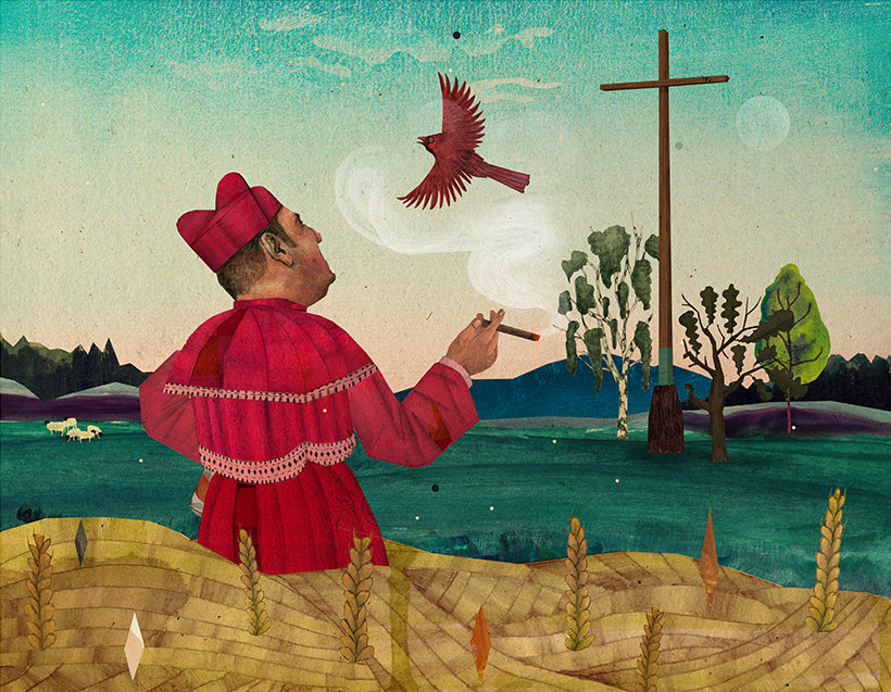 'Kardinal' limitierter Kunstdruck illustriert von Marco Wagner